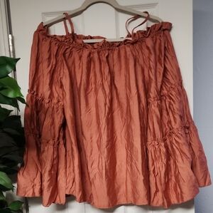 Women's Off-Shoulder Rust Blouse